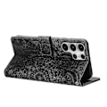 Miniatyrbillede 4 af 4: Frosted Læder Etui til Mandala Emed Retro Telefon Sort(FQ) For Samsung Galaxy S23 Ultra 5G Black