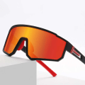 Pikkukuva 3 / 7: Uudet miesten ja naisten ulkoilun ylisuuret juoksu- ja pyöräilylasit tukkumyynti polarisoidut urheiluaurinkolasit C4 Black Frame, Orange-Red