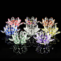 Pikkukuva 2 / 5: 60mm kvartsikristalli lootus kukka käsityö lasi figuriinit lahja Multicolored