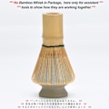 Miniatyrbilde 5 av 6: Matcha Visp og Skål & Visp Holder, Chasen Holder, Matcha Skåler Kobberhåndtak Blandingsvisp Stativ, Matcha Sil Visp Håndlaget Burs Ivory White With Black Line