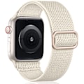 Miniatyrbilde 1 av 5: Justerbar strekkbar nylonflettet sportsrem for iWatch SE Series 8/7/6/5/4/3/2/1, 38mm/40mm/41mm, Starlight