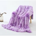 Miniatyrbild 2 av 4: Dubbellagers Långhårig Shaggy Filt Lila purple L