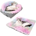 Miniatyrbild 1 av 2: Kattbädd Hundbädd Dubbel Användning Hundfilt Katt Kattkorg Katthåla Hundhus Katt Bekväm Varm Hus Valp Ultra Mjuk Fluffig Kudde Korg, B, 1st
