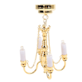 Miniatyrbild 5 av 5: 1/12 skala batteridriven miniatyrdocka huslampa i guld