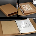 Miniatyrbillede 3 af 5: Pakke med 2 ringbind A5 ringbind genopfyldelig omslag 6 huller ringbind notesbog ringbind kraftpapir med 6 ringe notesblok dagbog