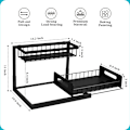 Miniatyrbillede 4 af 6: Under Sink Organizer, Udtrækkelig Skab Organizer 2-trins Skuffe Under Vask Hylde Skab Opbevaring Hylder, Under Vask Opbevaring til Køkken Badeværelse Skab