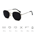 Pikkukuva 4 / 7: Kuusikulmainen metallirunkoiset aurinkolasit tukkumyynti UV400 aurinkolasit retro miehet naiset sävyt aurinkolasit C3 Black/black Classic style