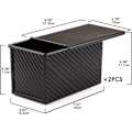 Miniatyrbillede 2 af 5: Brødform 2-pak, 450 g non-stick brødform med låg, kulstofstål C(FQ)