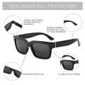 Miniatyrbillede 4 af 7: 2024 Trends designer vintage små rektangulære firkantede solbriller nuancer luksus kvinder mænd polariserede brugerdefinerede høj kvalitet solbriller C3-CRYSTAL GREY/BROWN Fashion Square Sunglasses