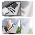 Miniatyrbilde 5 av 11: Kompakt USB C til USB A Lade- og datakabel 2,4A laderledning Tråd 25 cm kort ledning, materiale av nylon og aluminiumslegering Black 0.03