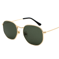 Pikkukuva 1 / 7: Kuusikulmainen metallirunkoiset aurinkolasit tukkumyynti UV400 aurinkolasit retro miehet naiset sävyt aurinkolasit C11 Gold/G15 green Classic style