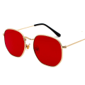 Pikkukuva 1 / 7: Kuusikulmainen metallirunkoiset aurinkolasit tukkumyynti UV400 aurinkolasit retro miehet naiset sävyt aurinkolasit C9 Gold/red Classic style
