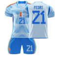 Miniatyrbillede 1 af 10: 22-23 Spanien udebane blå nr. 10 Asensio 9 Gavi 21 Pedri 7 Morata fodbold uniformsæt 2223 Spain away number 21 #XL