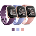 Miniatyrbillede 1 af 4: 23mm bløde silikonearmbånd til Fitbit Versa 2 / Fitbit Versa / Fitbit Versa Lite Classic justerbare sportsarmbånd (uden tracker) (stor)