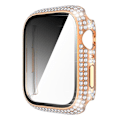 Miniatyrbilde 1 av 5: Deksel for Apple Watch Case 45 mm 41 mm 40 mm 44 mm Tilbehør Diamant Skjermbeskytter Herdet Glass Iwatch Series 7 3 4 8 5 6 Se 44mm series 654SE 44mm series 654SE rose gold