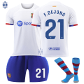 Miniatyrbillede 7 af 11: 23-24 Barcelona udebanefodboldtrøje nr. 9 Lewandowski dragt 6 Gavi 21 De Jong 10 Messi børnetrøje med sokker Size 6 with socks XL