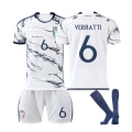 Pikkukuva 1 / 11: 23-24 kauden Euroopan Cup Italian vierasjalkapalloasu 6 Verratti 1 Donnarumma 18 Barella paita No. 6 away socks #16