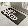 Miniatyrbillede 1 af 4: GET NAKED Bademåtte i Sort og Hvid med Vandabsorberende Bagside, Get Naked Pop Up Bogstaver Bademåtte, Super Blød og Skridsikker (Sort)