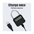 Miniatyrbillede 4 af 5: Metal Timer Lås, LCD-skærm, Multifunktion Elektronisk Timer Lås, 99 Timers Maksimal Tid, USB Genopladelig (Sort)