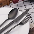 Miniatyrbild 3 av 5: Matt Svart Bestickset, Finish 30-Delars Rostfritt Stål Bestickset, Köksset Service för 6 Set Bordsporslin Bestickset