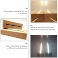 Miniatyrbillede 5 af 5: Træ Rektangulær Lysbase, Træ LED Display Base Sokkel Lys Lampe Stativ til Akryl, Krystal, Natlampe, Harpiks Kunst (Træfarve)