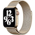 Miniatyrbild 1 av 4: Apple guld rostfritt stål milanese loop för 38mm 40mm 41mm klockor