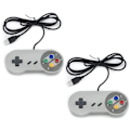 Miniatyrbillede 1 af 5: 2-pak Snes/NES Imitation USB-controller - Klassisk Retro Gamepad