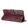 Miniatyrbillede 4 af 4: Frosted Læder Etui til Mandala Emed Retro Telefon Rød(FQ) For Samsung Galaxy S23+ 5G Red