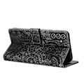 Miniatyrbillede 4 af 4: Frosted Læder Etui til Mandala Emed Retro Telefon Sort(FQ) For Samsung Galaxy S24 5G Black