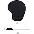 Miniatyrbillede 4 af 5: Kontormusmåtte med Gel-Håndledsstøtte - Ergonomisk Gaming Desktop Musmåtte Håndledsstøtte - Design Gamepad Måtte Gummibund til Laptop Computer (03Sort) 03Black