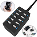 Miniatyrbilde 3 av 5: USB-ladestasjon, 50W 10-porters USB-lader, Multi-Port DXGHC