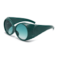 Pikkukuva 7 / 7: Twooo T1021 Tukkumyynti Värikkäät Ylisuuret Lasit Pyöreät Kehykset Trendikkäät Aurinkolasit 2024 C7 Green / Green designer fasionable sunglasses