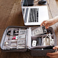 Miniatyrbilde 3 av 5: Kabeloppbevaringspose Bærbar USB-datakabelpose Svart 1 lag (24,5x10x18 cm) Gray
