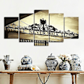 Miniatyrbild 3 av 5: 5-panel Anfield Stadium Canvaskonsttryck för vägg, oramad, för vardagsrum 30X45 30X60 30X75