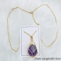 Pikkukuva 2 / 5: Kristalliriipus, jossa on häkki, kristalliverkko, metalliriipus, KULTA, kulta Gold Amethyst-Amethyst