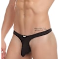 Miniatyrbilde 4 av 5: Herreundertøy Ultra Tynt Pustende Solid Is Silke Sexy Transparent Silke Glatt String XL XL Black