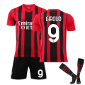 Miniatyrbild 4 av 11: 21-22AC Milan hemtröja nr 9 Giroud GIROUD nr 11 Ibrahimovic fotbollströja AC Milan home number 9 M#