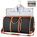 Miniatyrbild 1 av 5: Carry On Garment Bag, Stor PU-läder duffelväska för kvinnor, Vattentäta klädpåsar XC Black
