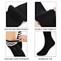 Miniatyrbillede 3 af 7: Stribede Over The Knee Strømper, Bomuld Stribede Leggings Casual Støvler Strømper Til Cosplay Casual Wear, (1 Par Sort, 1 Par Hvid)
