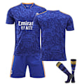 Miniatyrbillede 7 af 11: 21-22 Real Madrid udebane kongeblå nr. 9 Benzema trøje nr. 20 Vinicius 10 Modric 8 Kroos Real Madrid away number 20 20#