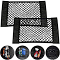 Miniatyrbillede 1 af 5: Opbevaringsnet, 2 stk. Bilopbevaring Mesh Bag Organizer til flasker Gro