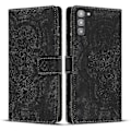 Miniatyrbillede 1 af 4: Frosted Læder Etui til Mandala Emed Retro Telefon Sort(FQ) For Samsung Galaxy S23+ 5G Black