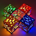 Miniatyrbilde 1 av 2: Minecraft lysende stein lommelykt diamantmalm trygt å holde grisene unna nattlys gruvearbeidere lampe fans gave Green