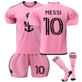 Miniatyrbillede 1 af 2: 24-25 Nya Miami Messi 10 Nya Fotbollströjor Träningsuniformer För Barn & Vuxna Kids 16(90-100cm)