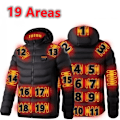 Miniatyrbild 1 av 7: Herrar 19 Zoner Uppvärmd Jacka USB Vinter Utomhus Elektrisk Uppvärmning Jackor Varma Sport Termisk Rock Kläder Uppvärmd Bomullsjacka 19 Zoner Svart 19 Areas Black Asian size 3XL