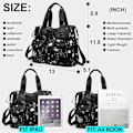 Miniatyrbilde 2 av 5: Kvinners Tote Bag, Romslig Håndtak Multi-Pocket Glidelås Håndveske, Damer Lett Skulder Bag, Nylon Crossbody (Grå Stjernehimmel)