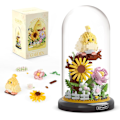 Miniatyrbild 1 av 4: Uggla Blomsterbukett Byggset för Vuxna, Djur Blommor Växter Dekoration med Dammskydd, Födelsedagspresent Byggleksak för Pojkar Flickor, 1123 St Mini