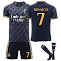 Miniatyrbillede 1 af 2: 23-24 Real Madrid udebane nr. 7 Ronaldo børn voksen fodboldtrøje træningsuniform sæt nr. 7 Ronaldo No.7 Ronaldo 22
