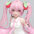 Miniatyrbild 2 av 5: Högkvalitativ Anime Miku Pink Sakura Miku PVC Staty Figur Mode