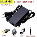 Miniatyrbild 1 av 5: 36V 2A 10-strängars 42V E-cykelmodifiering/elektrisk/scooter batteriladdare polymer litium batteriladdare 36V 2A Pinzi 36V 2A Pinzi EU plug